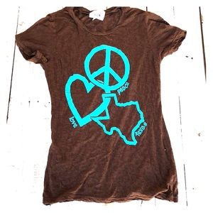 Peace, Love, TX Burnout Tee
